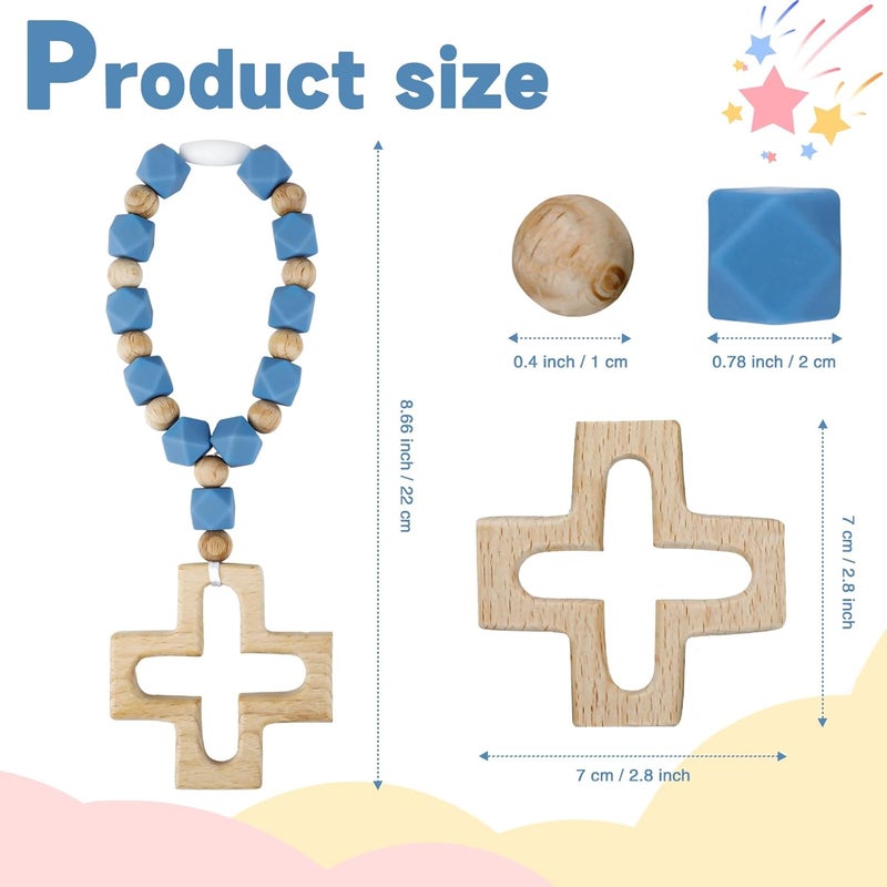 Sumalon Cross Baptism Silicone Rosary, First Communion Rosary Collection Shower Christian Communion Gifts - Image 2